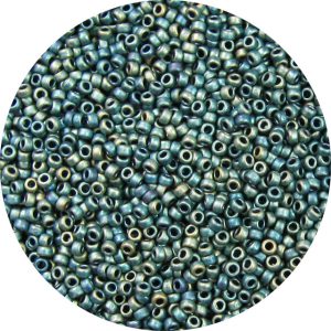 Japanese Seed Bead, Frosted Metallic Golden Teal AB