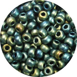 Japanese Seed Bead, Frosted Metallic Golden Sage AB