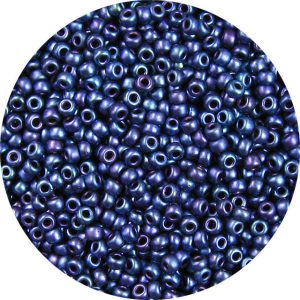 8/0 Japanese Seed Bead, Frosted Metallic Dark Orchid AB