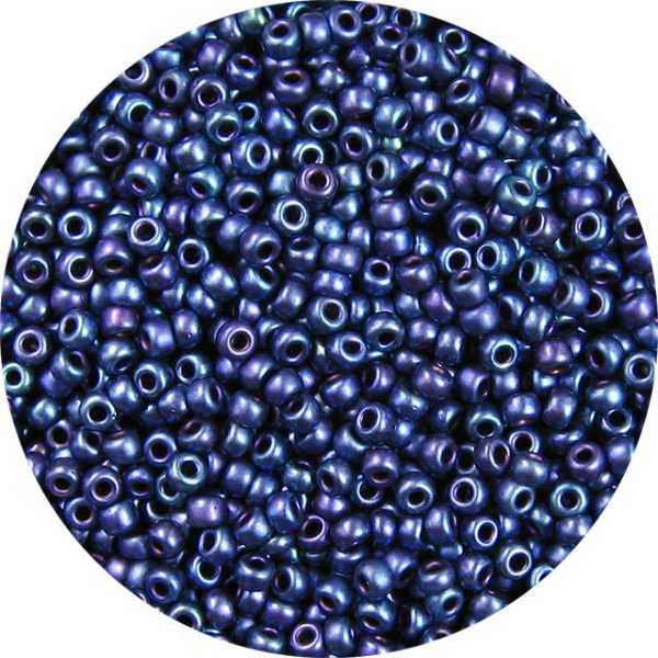 8/0 Japanese Seed Bead, Frosted Metallic Dark Orchid AB