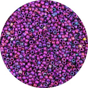 8/0 Japanese Seed Bead, Frosted Metallic Fuchsia AB*