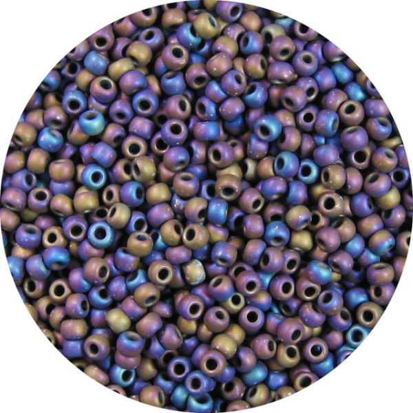 8/0 Japanese Seed Bead, Frosted Metallic Multi Iris