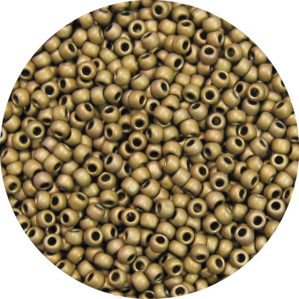 8/0 Japanese Seed Bead, Frosted Metallic Antique Bronze