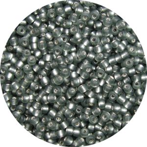 8/0 Japanese Seed Bead, Frosted Silver Lined Black Diamond