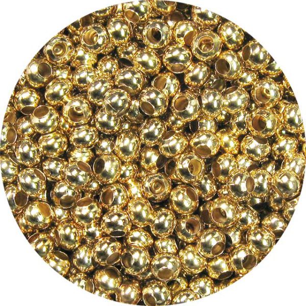 8/0 Seed Bead, Genuine Metal, 24K Gold Plate