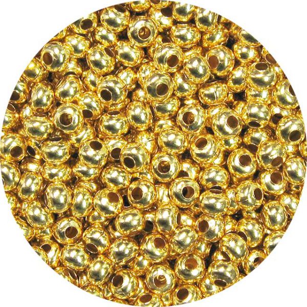 8/0 Seed Bead, Genuine Metal, Gilded Gold
