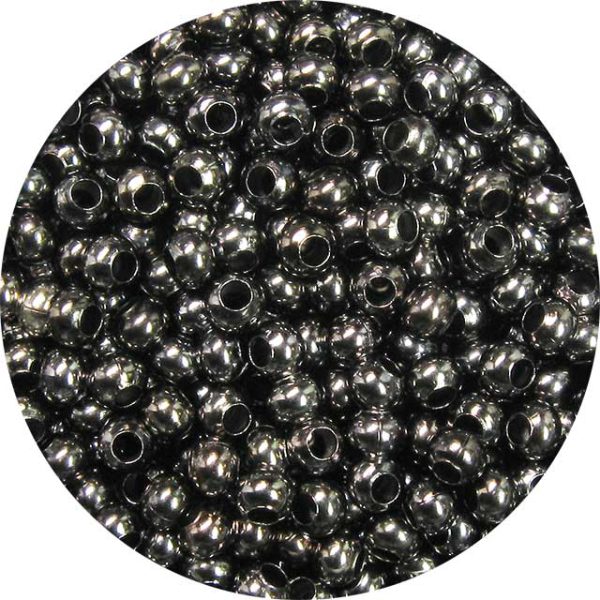 8/0 Seed Bead, Genuine Metal, Gunmetal