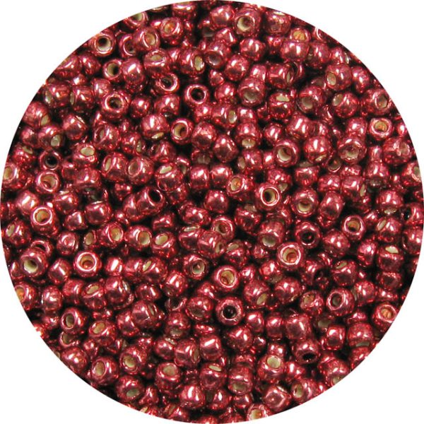 8/0 Japanese Seed Bead, Permanent Galvanized Metallic Rusty Red**