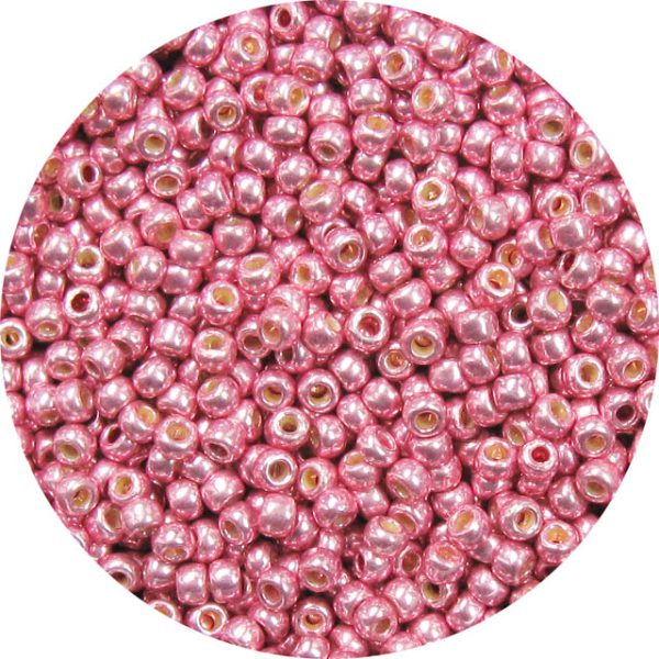 8/0 Japanese Seed Bead, Permanent Galvanized Metallic Pink**