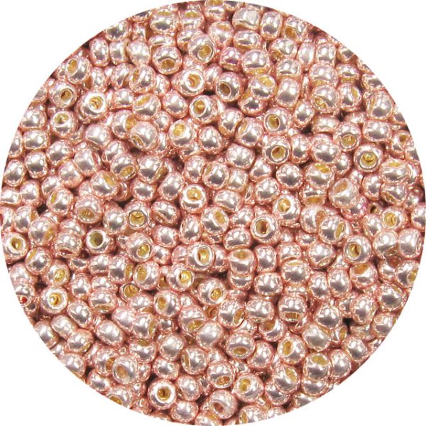 8/0 Japanese Seed Bead, Permanent Galvanized Metallic Light Pink**