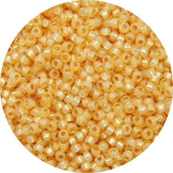 8/0 Japanese Seed Bead, Gold Lined Waxy Light Orange*