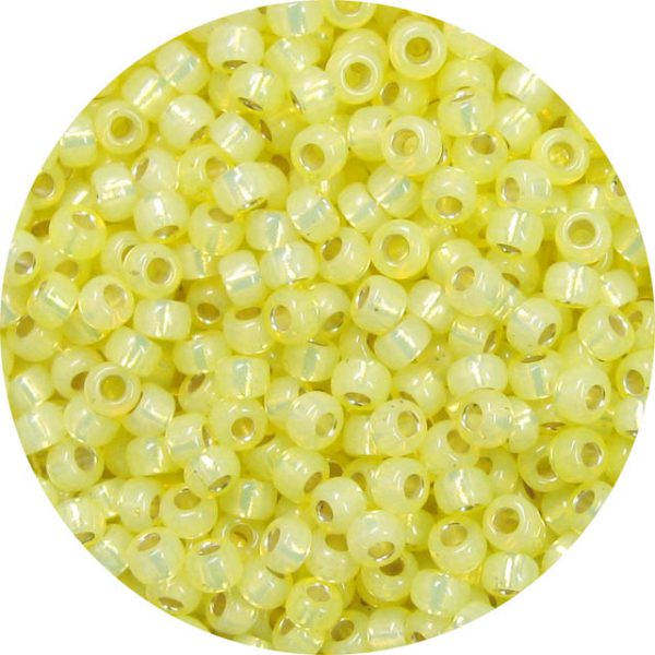 8/0 Japanese Seed Bead, Gold Lined Waxy Yellow*