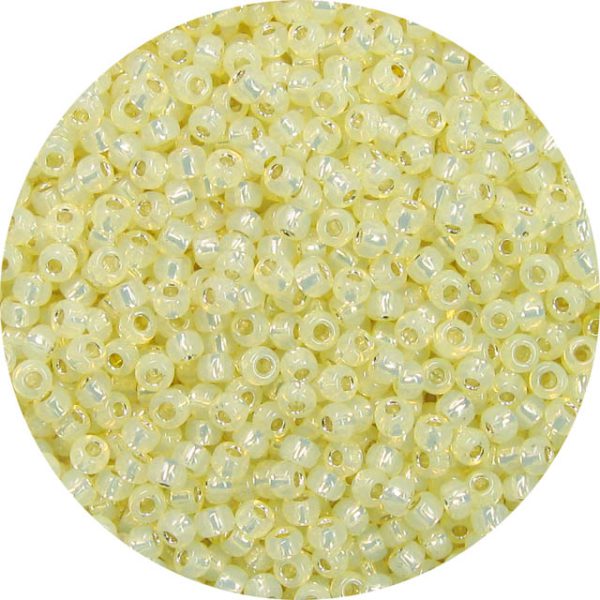 8/0 Japanese Seed Bead, Gold Lined Waxy Light Yellow*