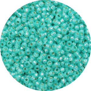 8/0 Japanese Seed Bead, Gold Lined Waxy Teal*