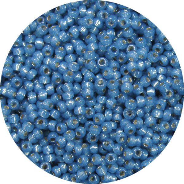 8/0 Japanese Seed Bead, Gold Lined Waxy Denim Blue*