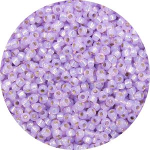 8/0 Japanese Seed Bead, Gold Lined Waxy Lavender*