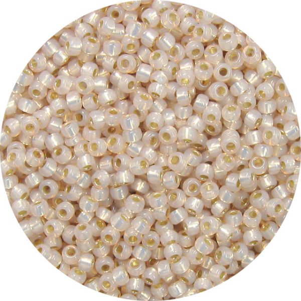 8/0 Japanese Seed Bead, Gold Lined Waxy Tan*