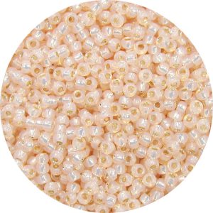 8/0 Japanese Seed Bead, Gold Lined Waxy Light Peach*