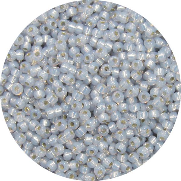 8/0 Japanese Seed Bead, Gold Lined Waxy Light Grey*