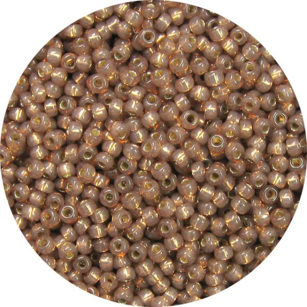 8/0 Japanese Seed Bead, Gold Lined Waxy Sable Brown*