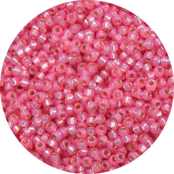 8/0 Japanese Seed Bead, Gold Lined Waxy Dark Pink*