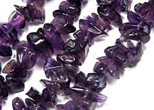 Amethyst Semi-Precious Gemstone Bead Chips, 16" Strands