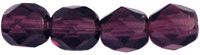 6mm Czech Faceted Round Fire Polish Beads - Amethyst