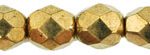 6mm Czech Faceted Round Fire Polish Beads - Bronze