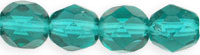 6mm Czech Faceted Round Fire Polish Beads - Emerald Green