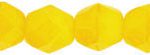6mm Czech Faceted Round Fire Polish Beads - Yellow Opal