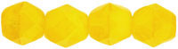 6mm Czech Faceted Round Fire Polish Beads - Yellow Opal