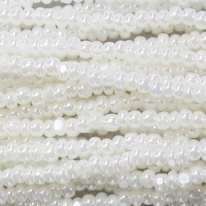 13/0 Czech Charlotte Cut Seed Bead, Ceylon Muddy White