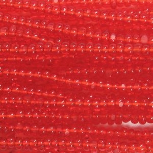 13/0 Czech Charlotte Cut Seed Bead, Transparent Light Ruby