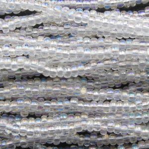 13/0 Czech Charlotte Cut Seed Bead, Transparent Crystal AB