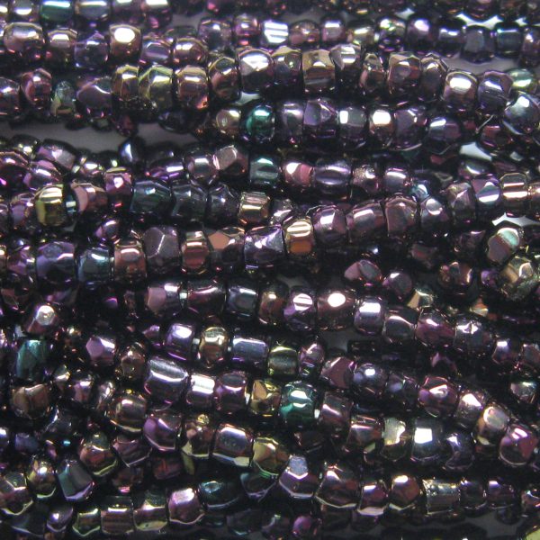 9/0 Czech Three Cut Seed Bead, Purple Iris