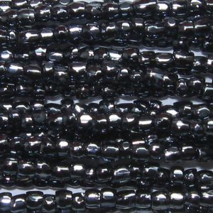 9/0 Czech Three Cut Seed Bead, Gunmetal