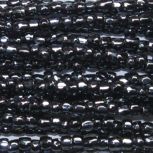 9/0 Czech Three Cut Seed Bead, Gunmetal