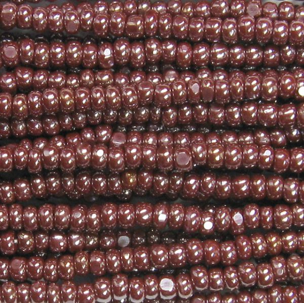 8/0 Czech Charlotte/True Cut Seed Bead, Opaque Brown Luster