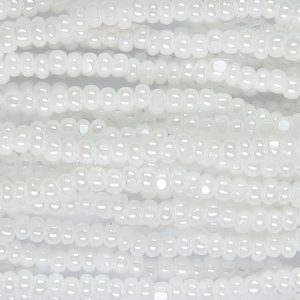 11/0 Czech Charlotte Cut Seed Bead, Opaque White Luster