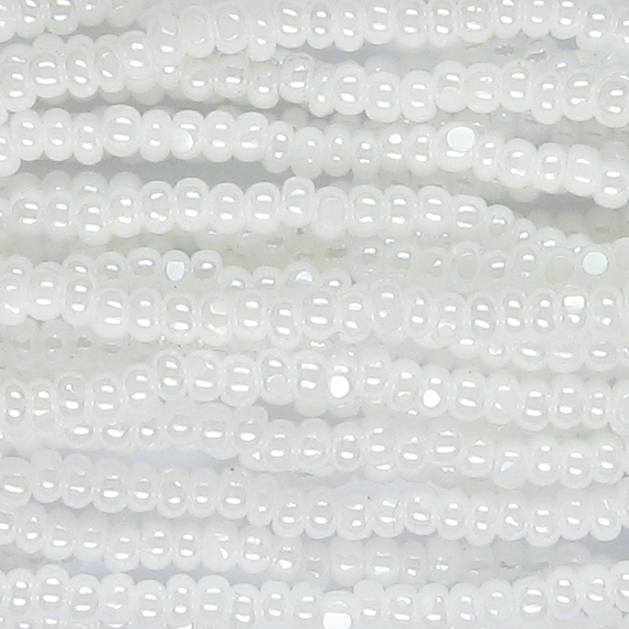 11/0 Czech Charlotte Cut Seed Bead, Opaque White Luster