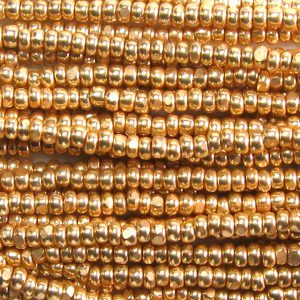 8/0 Czech Charlotte/True Cut Seed Bead, Metallic Galvanized Gold