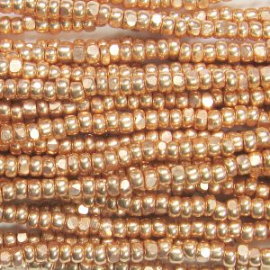 13/0 Czech Charlotte Cut Seed Bead, Galvanized Light Copper