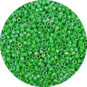DB0163 - 11/0 Miyuki Delica Beads, Opaque Green AB