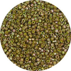 DB0133 - 11/0 Miyuki Delica Beads, Opaque Olive Green Luster AB