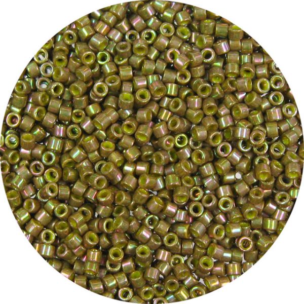 DB0133 - 11/0 Miyuki Delica Beads, Opaque Olive Green Luster AB