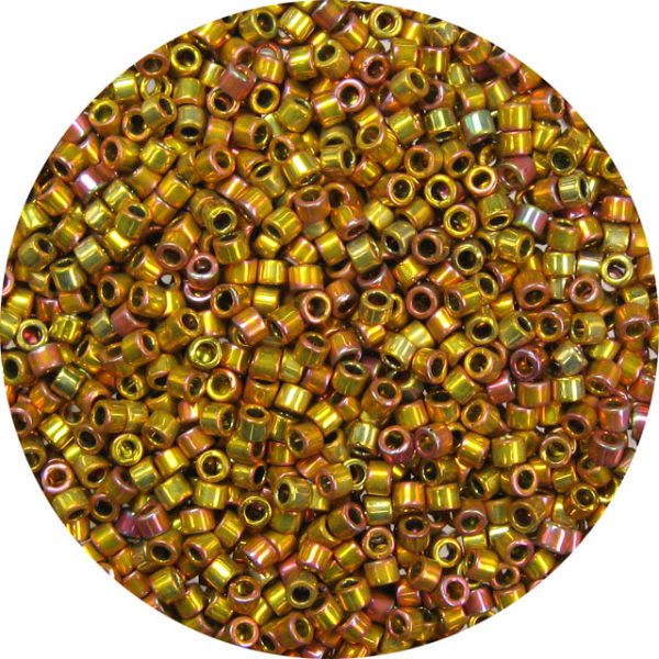 DB0501 - 11/0 Miyuki Delica Beads, 24k Gold Electroplated over Glass AB