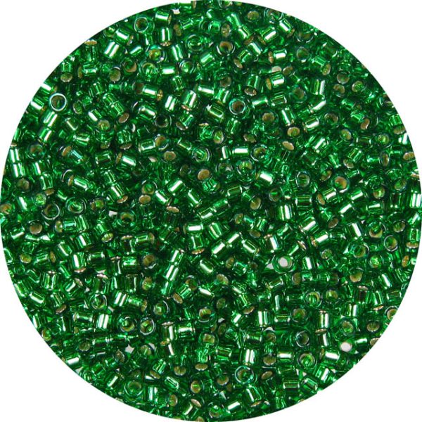 DB0605 - 11/0 Miyuki Delica Beads, Silver Lined Kelly Green*