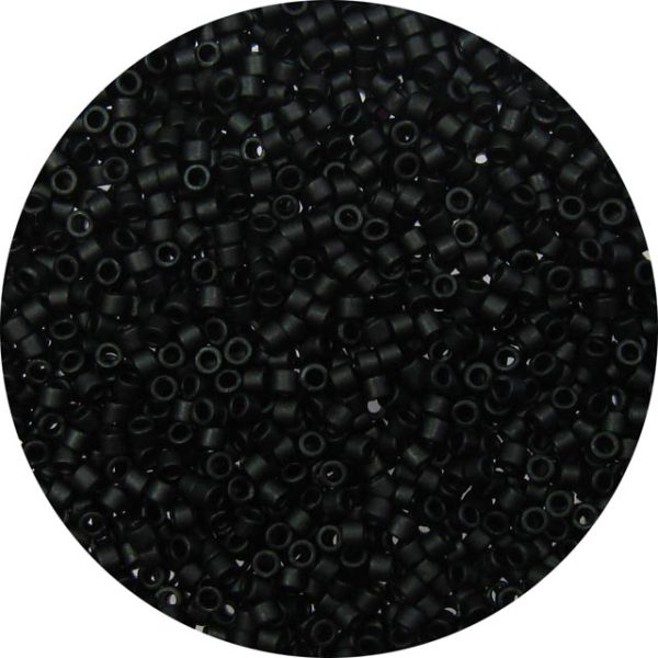 DB0310 - 11/0 Miyuki Delica Beads, Frosted Opaque Black
