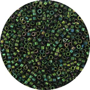 DB0327 - 11/0 Miyuki Delica Beads, Frosted Metallic Hunter Green Iris