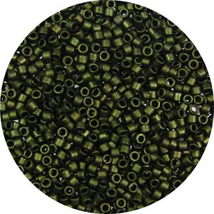 DB0311 - 11/0 Miyuki Delica Beads, Frosted Metallic Khaki Green